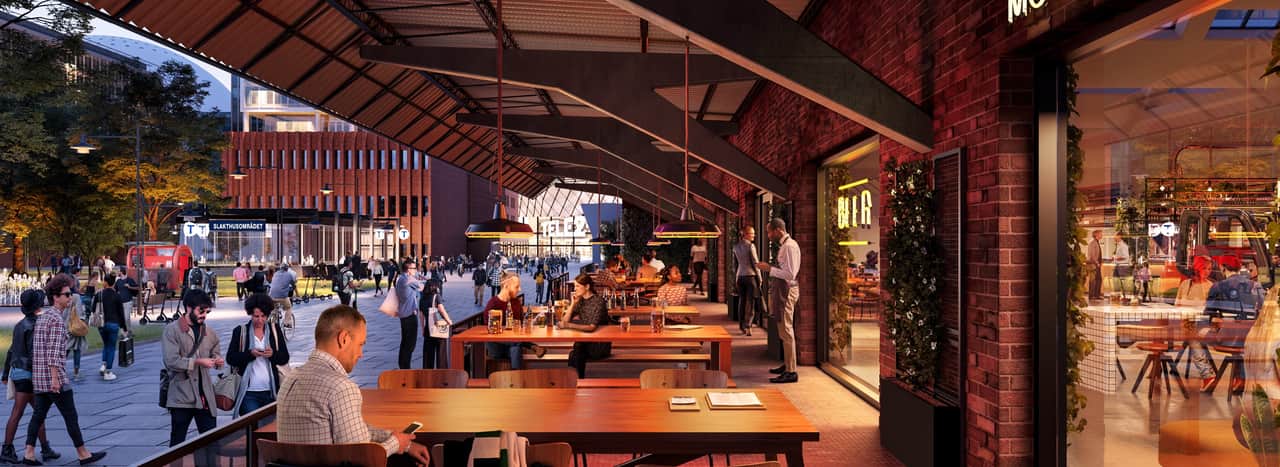 Vision image of a restaurants outdoor seating.