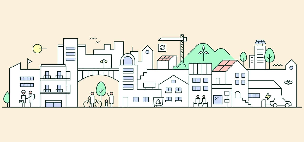 Illustration of the sustainable city.